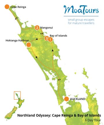 Northland Odyssey Tour Map - MoaTours