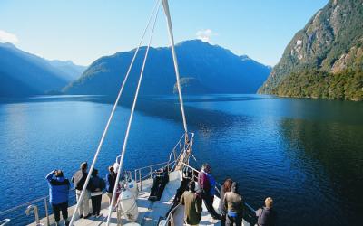 Cruising Doubtful Sound on tour with MoaTours
