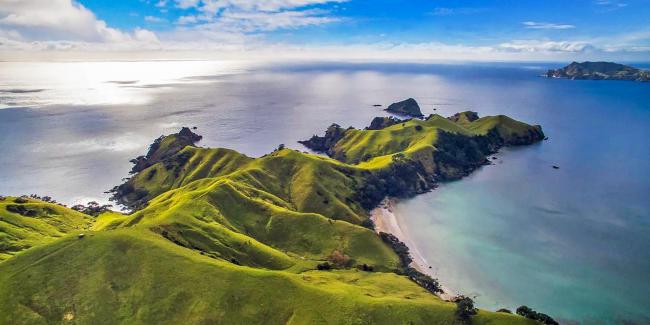 Aerial views of Great Barrier Island