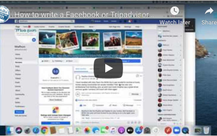 How to write a Facebook or Tripadvisor review for MoaTours