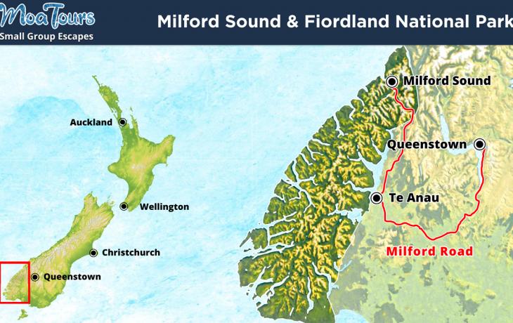 Milford Sound & Fiordland National Park Map - MoaTours