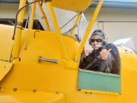 About to take off in a Tiger Moth at Croydon Aviation