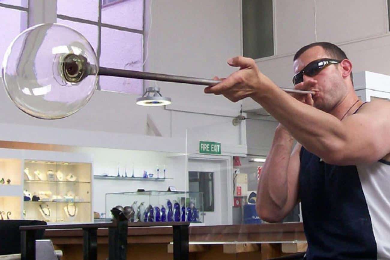 Glass blowing in Hokitika