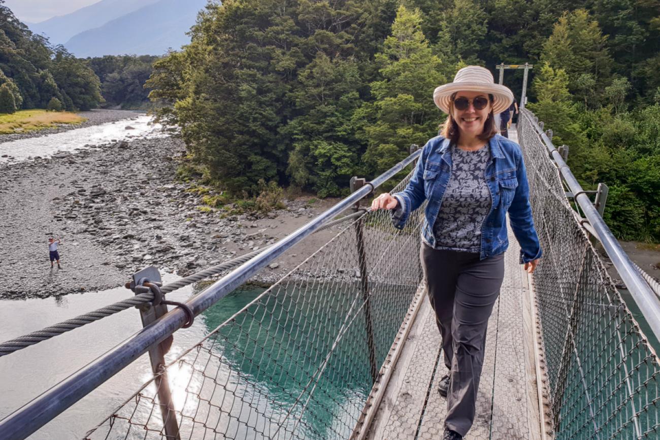 Walking to the Blue Pools in Mt Aspiring National Park