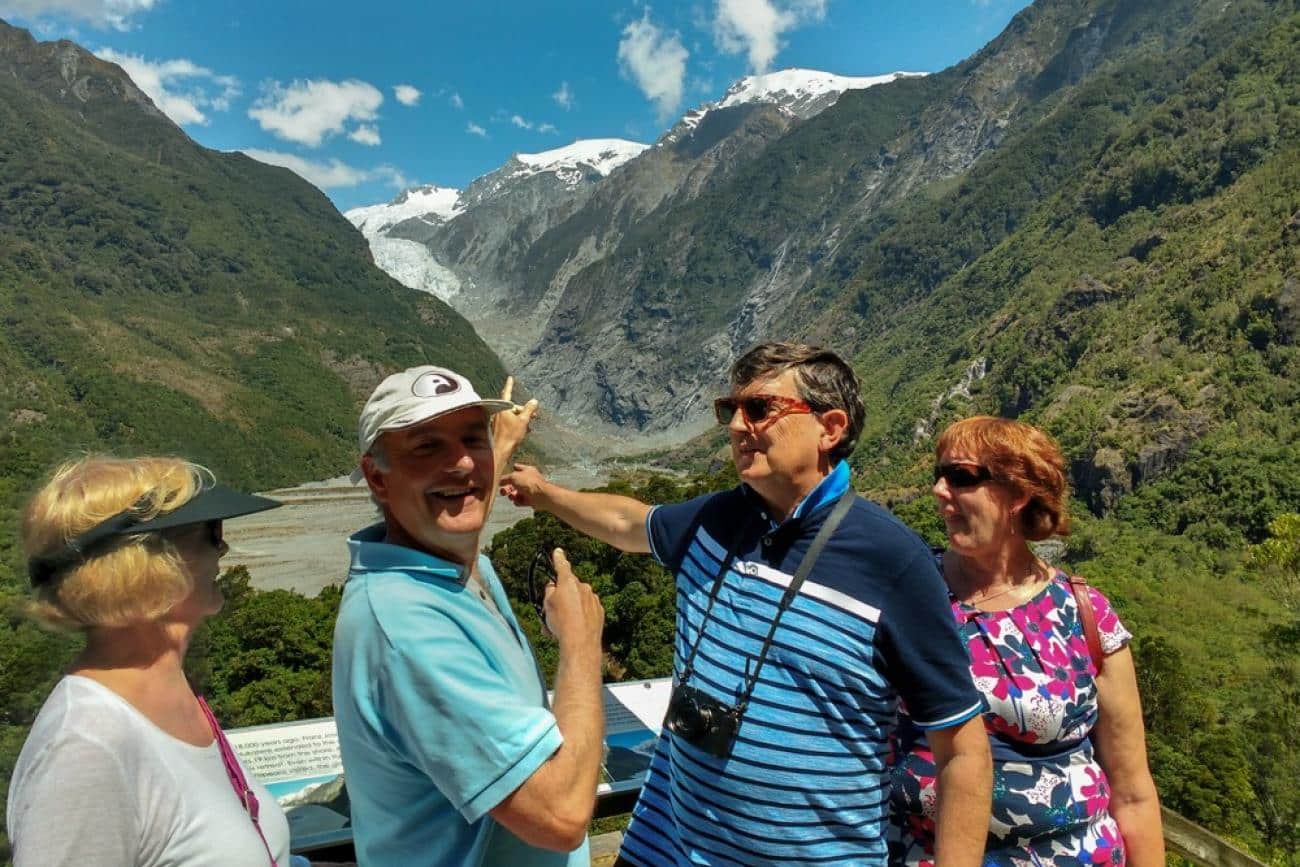 Visitors to Franz Josef Glacier on the West Coast