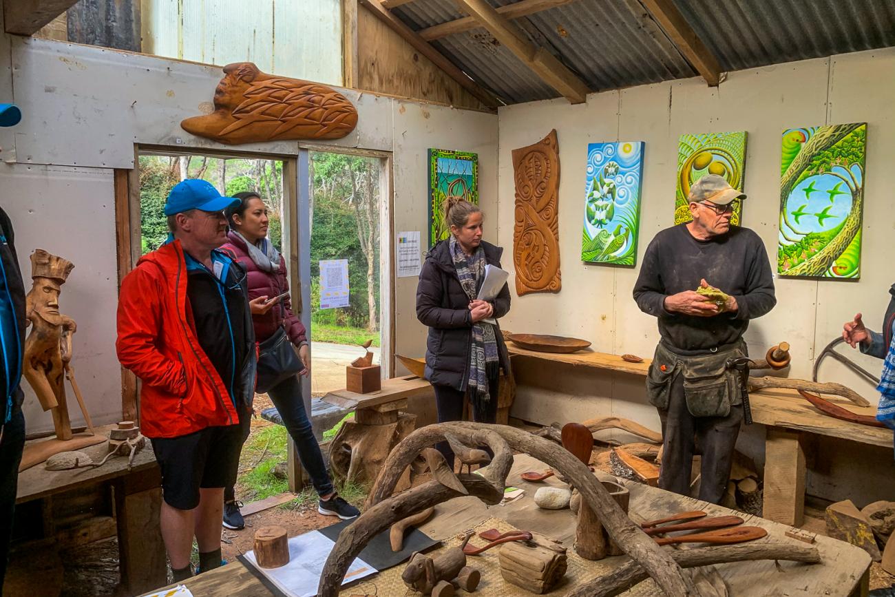 Visiting the Black Cow Gallery on Great Barrier Island