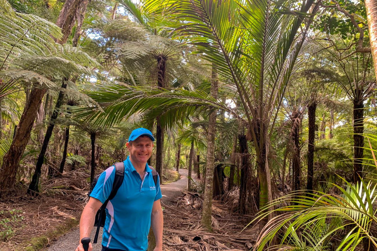 Kiwi Guide Andrew walking on Great Barrier Island