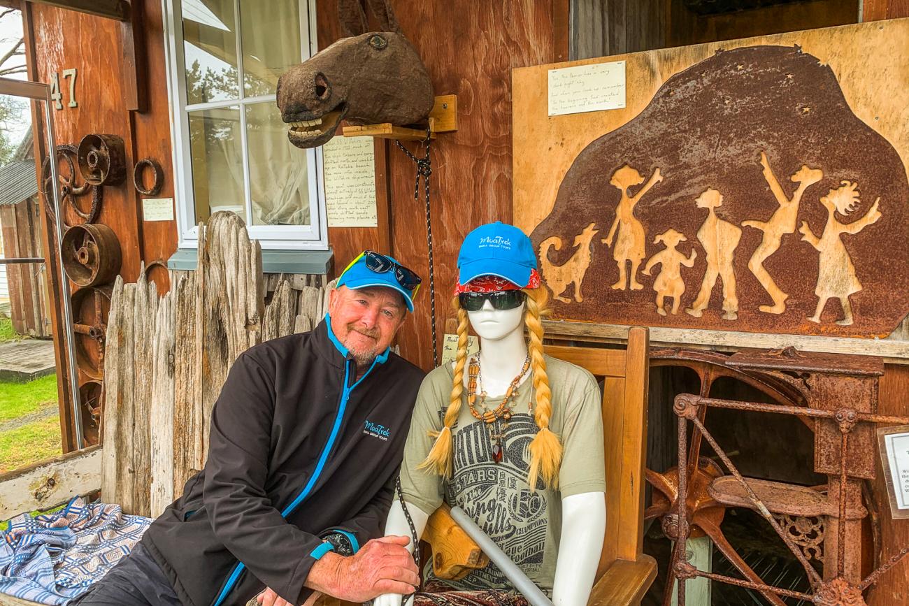 MoaTours Kiwi Guide Nigel with Holly at the Milk, Grain & Honey Museum