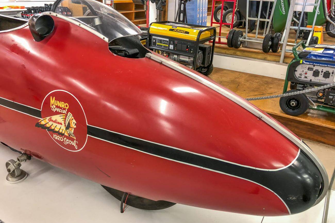 Burt Munro's Indian Motorcycle at E Hayes & Son, Invercargill