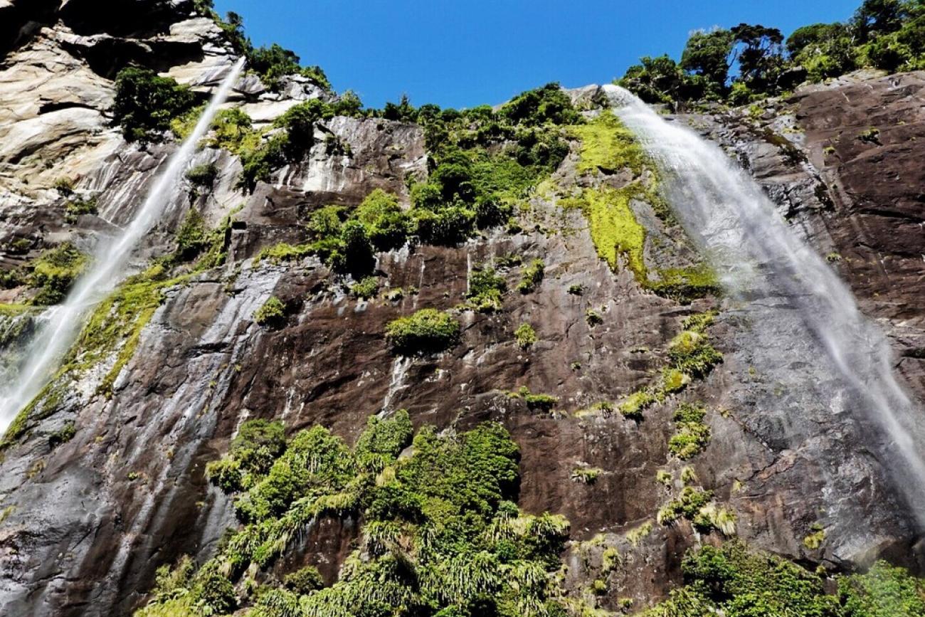 Waterfalls in Milford Sound