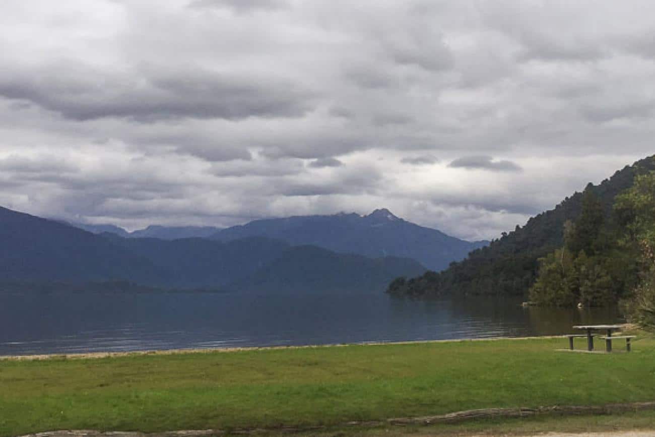 On the shore of Lake Kaniere near Hokitika