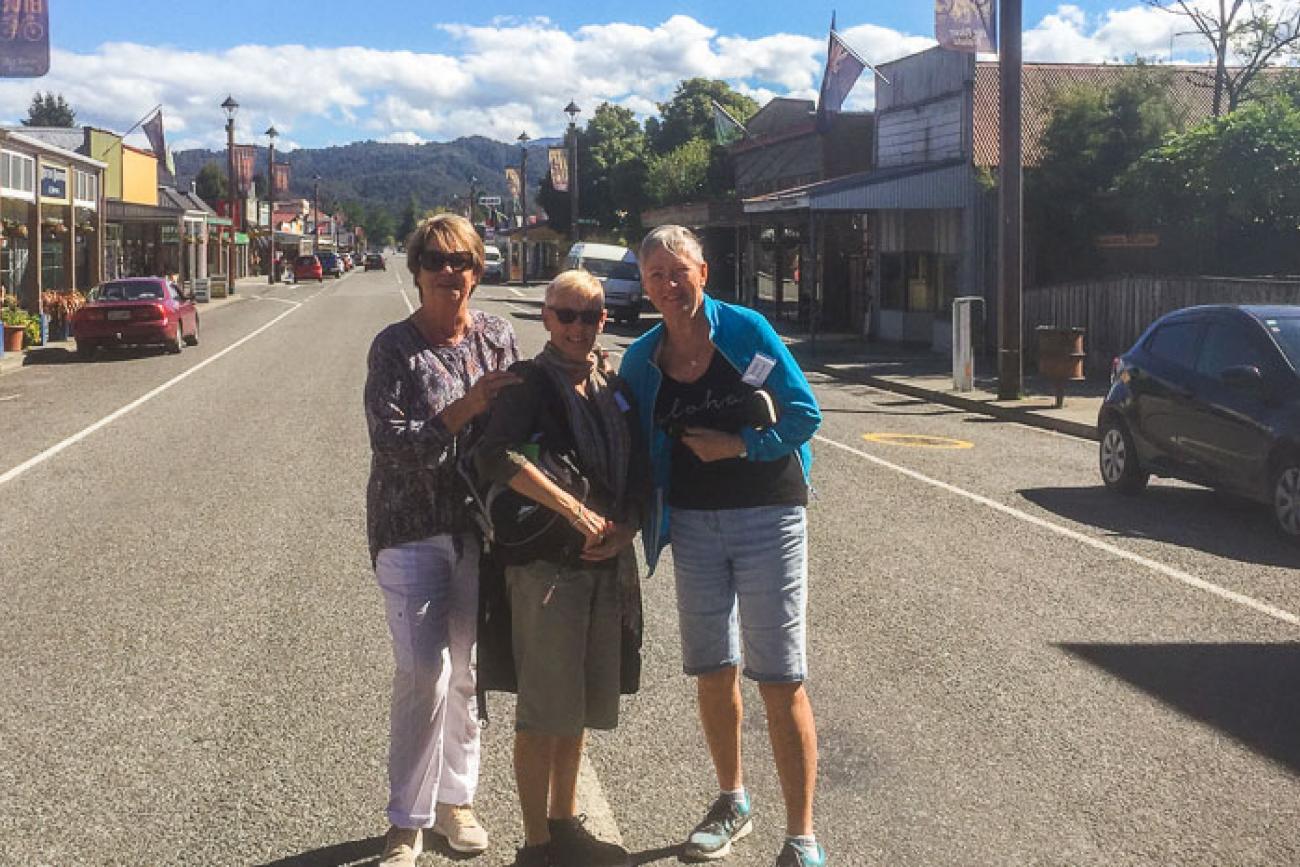 Enjoying the sunshine in Reefton