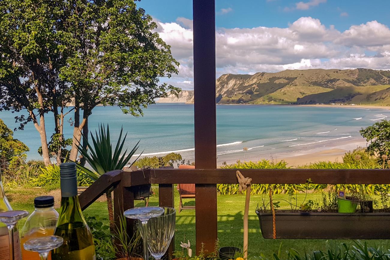 Our afternoon tea spot in Anaura Bay