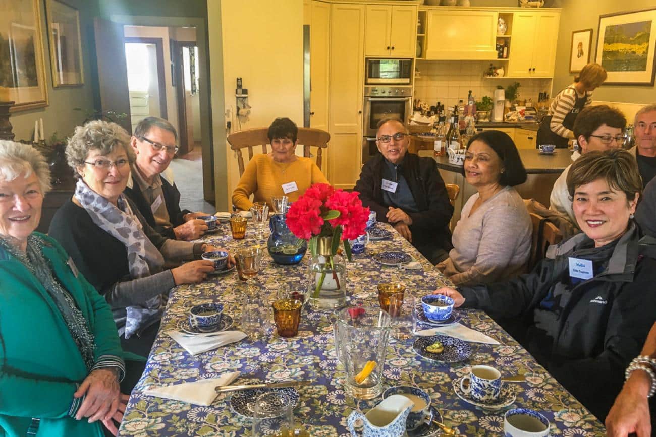 Guests enjoying a hosted lunch at Carmel Farm in Piopio