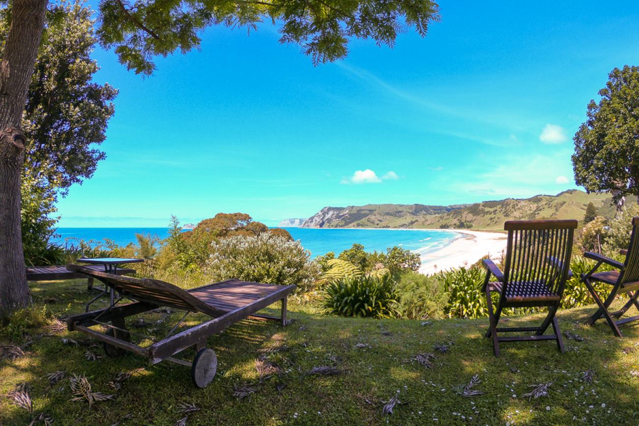 Views of Anaura Bay from our lunchspot, Rangimarie