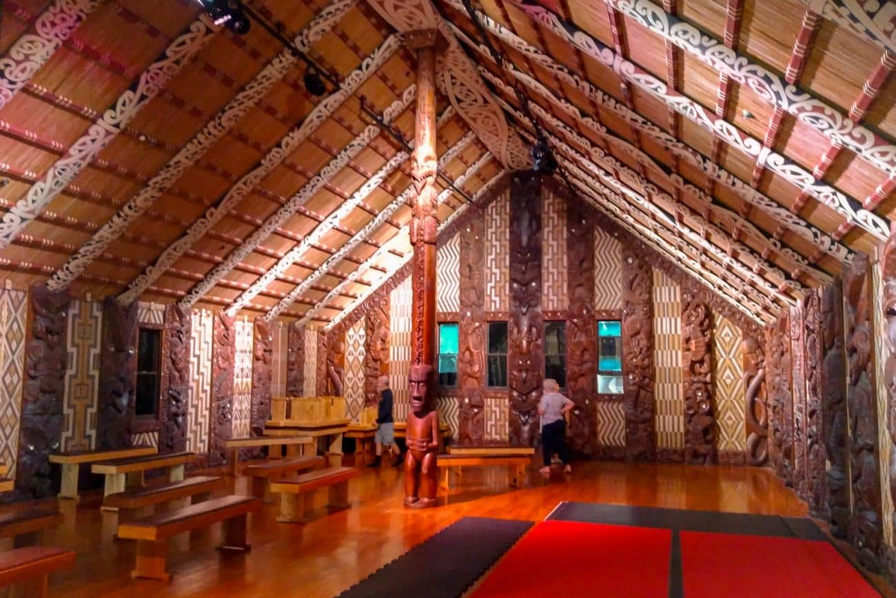 Inside the meeting house at Waitangi