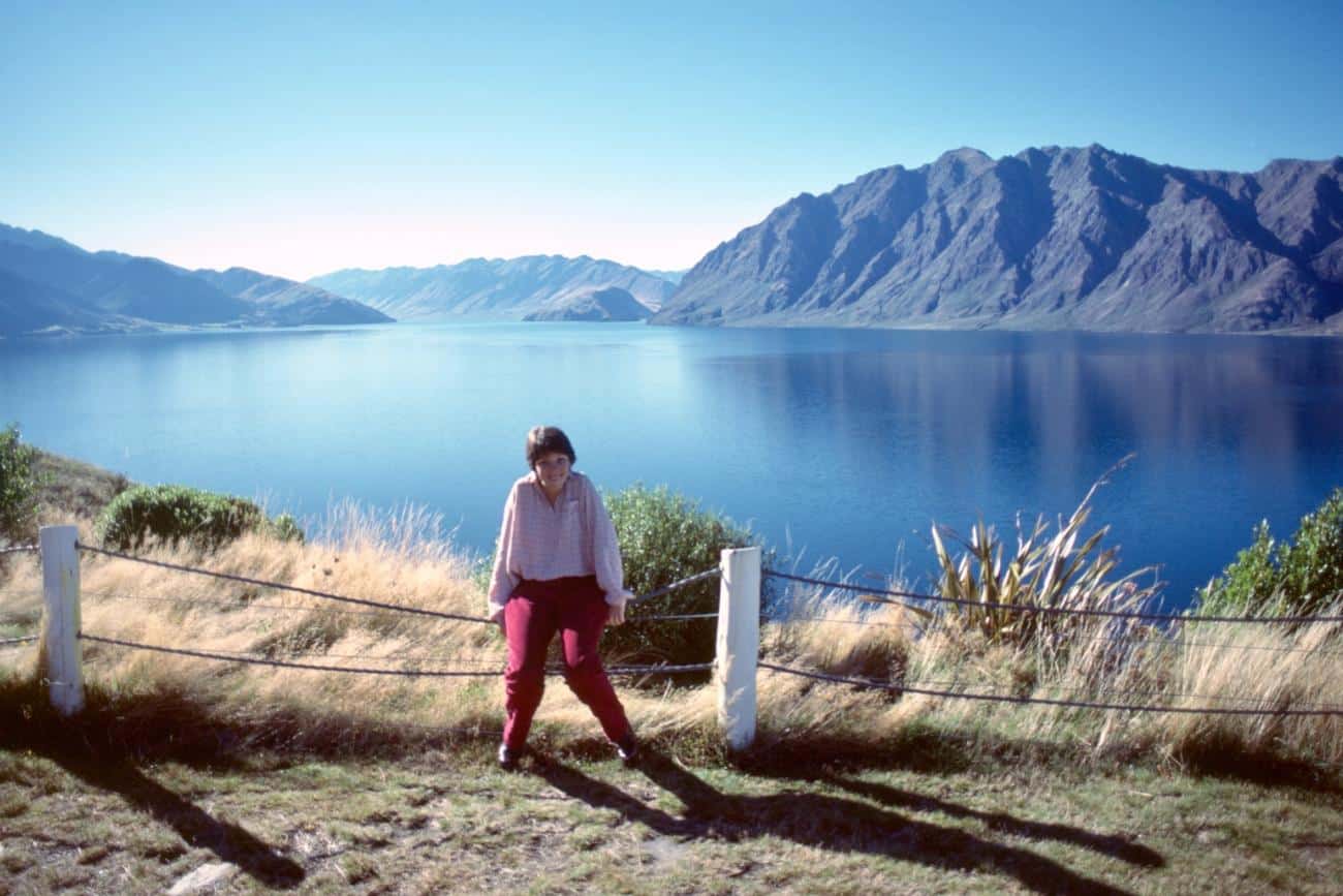 Lake Hawea photo stop in the 1980s