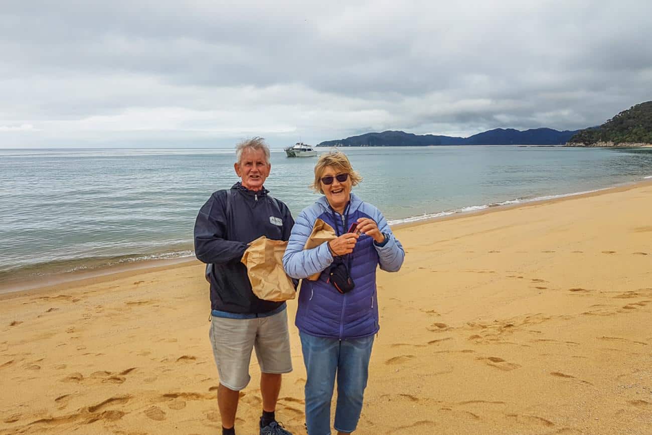 Walking on the beach at Abel Tasman