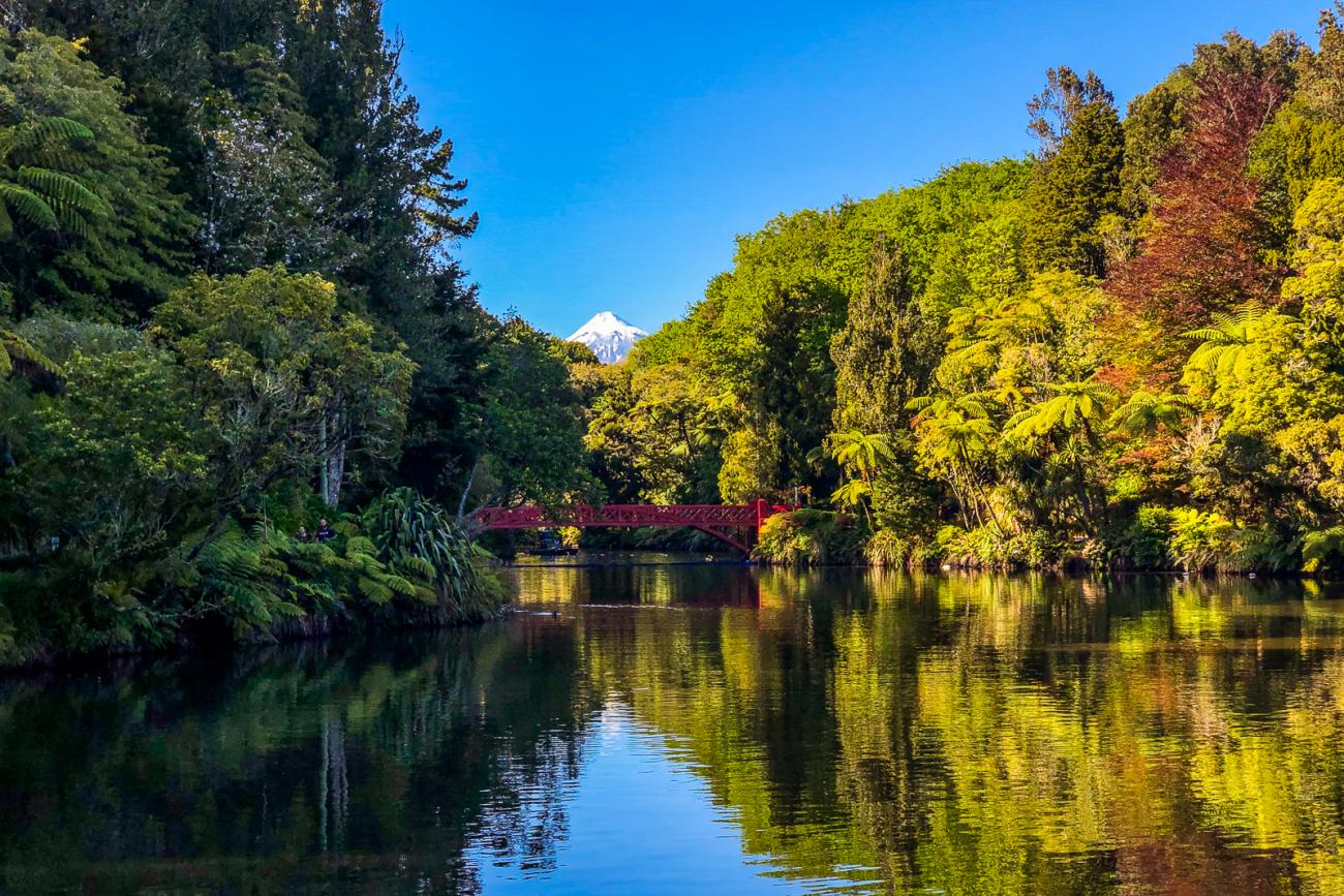 Views of Mt Taranaki from Pukekura Park