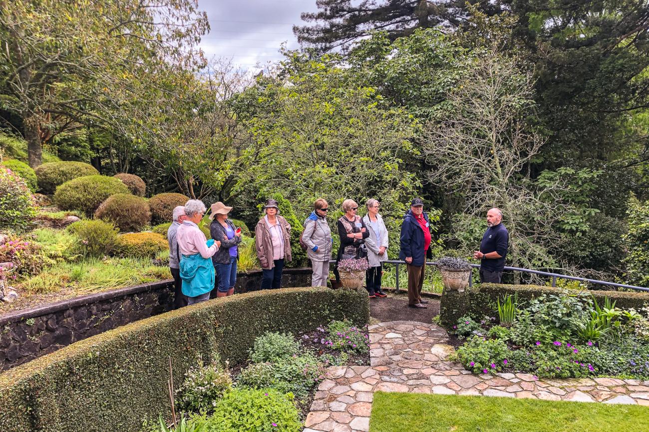 Walking the gardens at Tupare