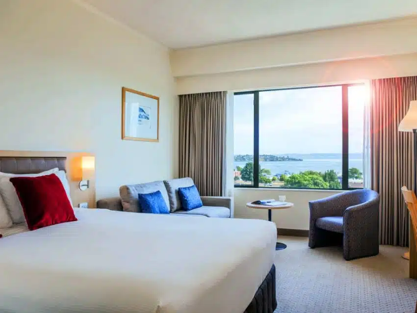 Lake views from your room at the Novotel Lakeside Rotorua - MoaTrek Tour Accommodation