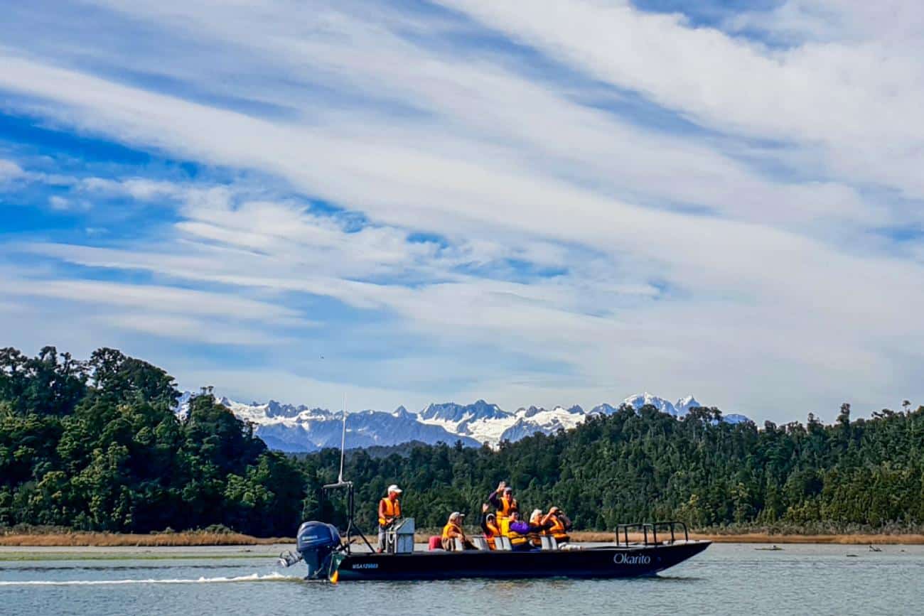 Nature cruise on Okarito Lagoon, West Coast